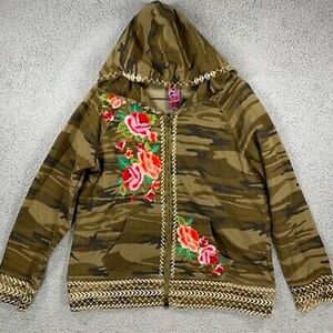 Johnny Was floral camo jacket hoodie
